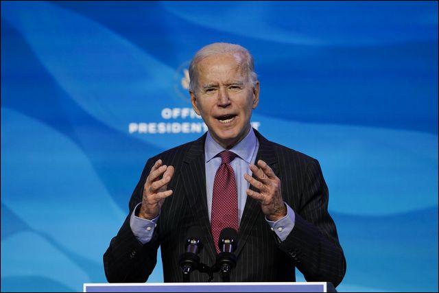 President-elect Joe Biden speaks during an event at The Queen theater in Wilmington, Del., Friday, Jan. 8, 2021, to announce key administration posts.