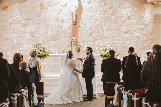Taylor and Matt Connelly of East Butler finally go their church wedding at Holy Sepulcher Roman Catholic Church in Middlesex Township on Nov. 7.