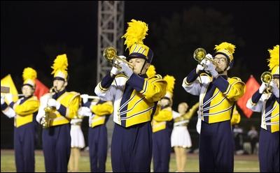 The Butler Golden Tornado Marching Band takes the field Wednesday at the Butler County Band Festival, which featured nine bands performing, at Butler's Art Bernardi Stadium.
