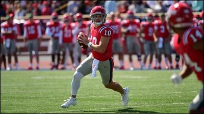 Seneca Valley graduate Jack Cook looks to pass during a Dayton home game earlier this season.
