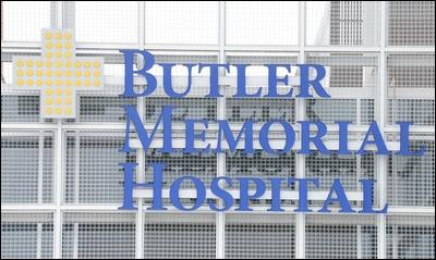 Butler Memorial Hospital Tower entrance on Friday March 9, 2018.