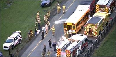 A multi-vehicle crash involving a school bus and the request for medical helicopters, closed the northbound lanes of Interstate 79 at Route 422 in Worth Townshiparound 4:30 p.m. Tuesday. Two people died in the crash, authorities said.